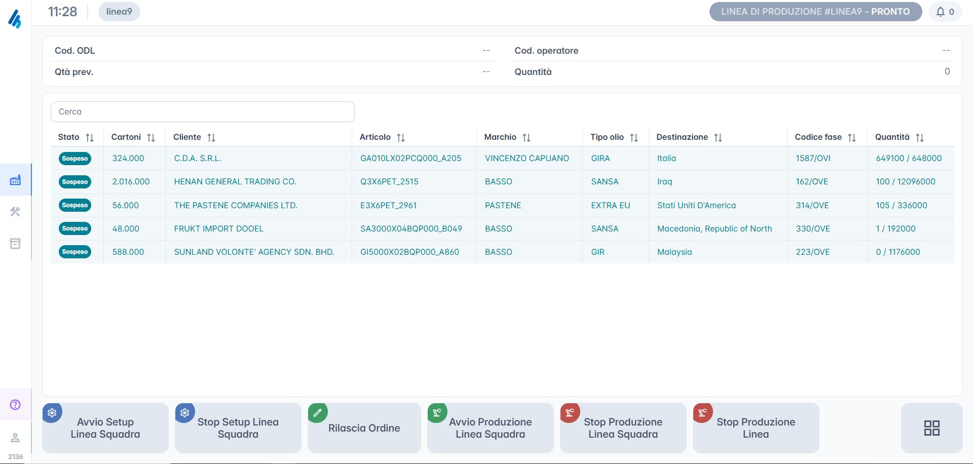 iHub MES — Operator panel